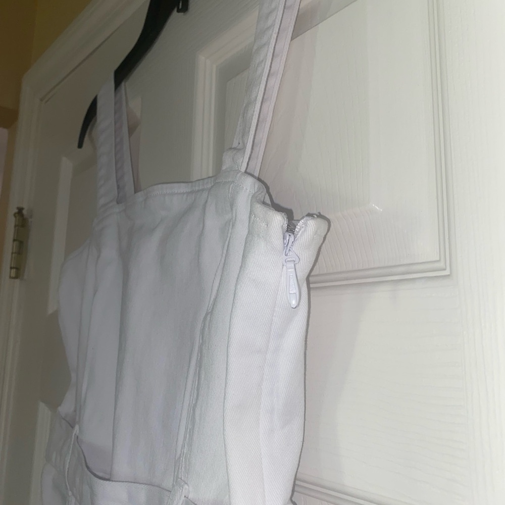 White Midi Denim Dress with Tortoise Accent by Shoe Dazzle EUC - Picture 7 of 12